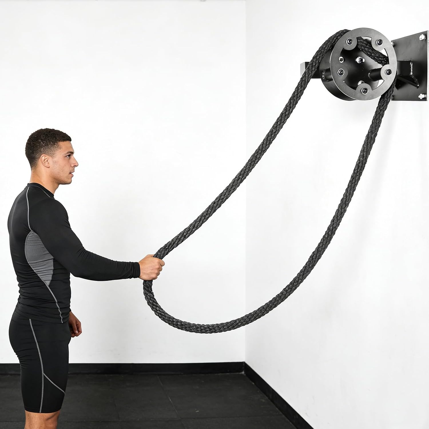 Wall Mount Adjustable Pulley Trainer Upper Body Home Workout