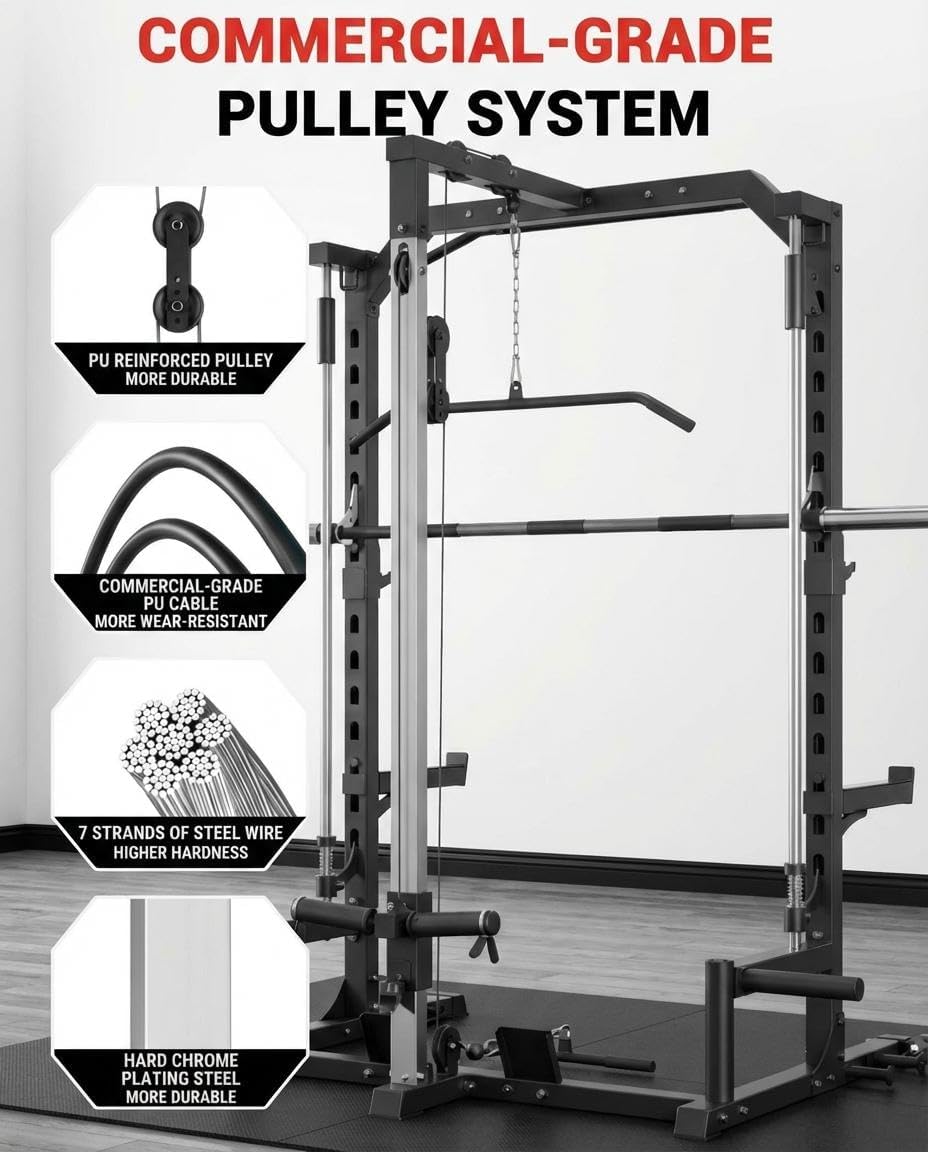 1000LB Compact Smith Machine All-in-One Home Gym Station