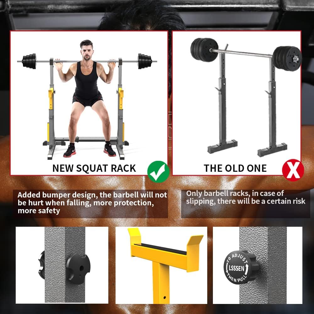 Adjustable Portable Squat Rack 690LBS Home Gym Weight Lifting Equipment