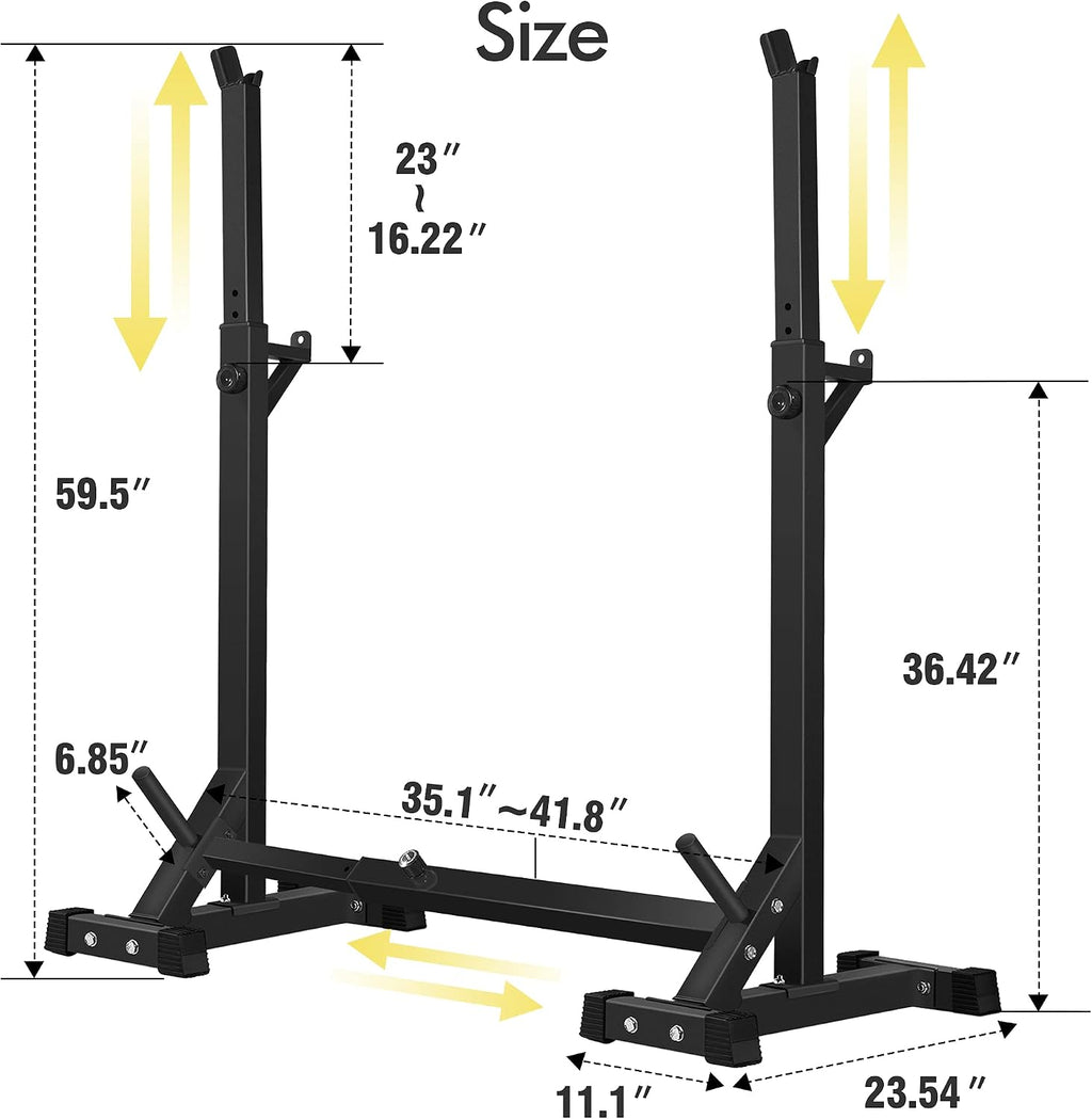 Adjustable 600LBS Multi-Function Squat Rack for Home Gym Lifting