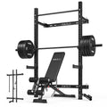 Space Saving Folding Wall Squat Rack 1000lb with Pull Up Attachments