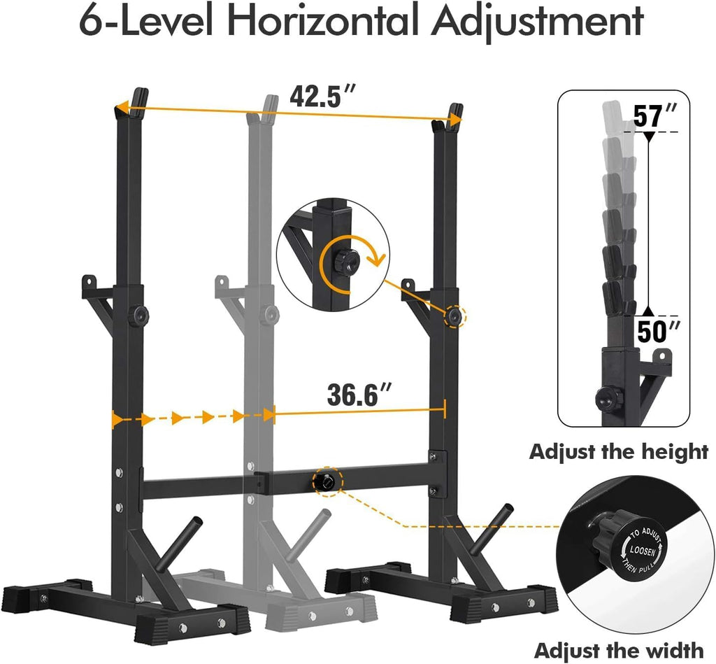 Adjustable 550LBS Squat Rack for Home Gym Bench Press Training