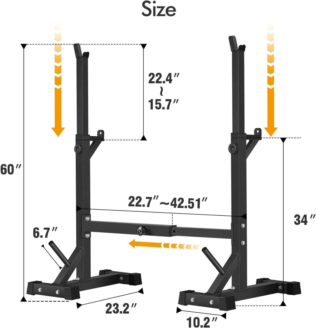 Adjustable 550LBS Squat Rack for Home Gym Bench Press Training