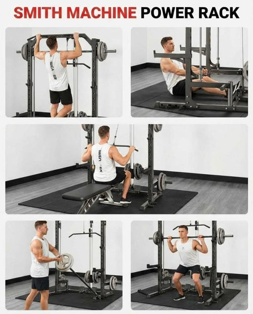 1000LB Compact Smith Machine All-in-One Home Gym Station