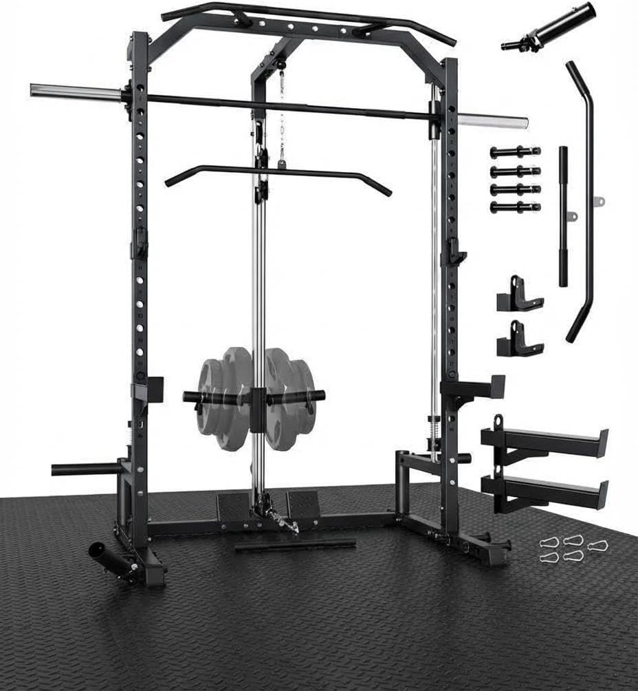 1000LB Compact Smith Machine All-in-One Home Gym Station