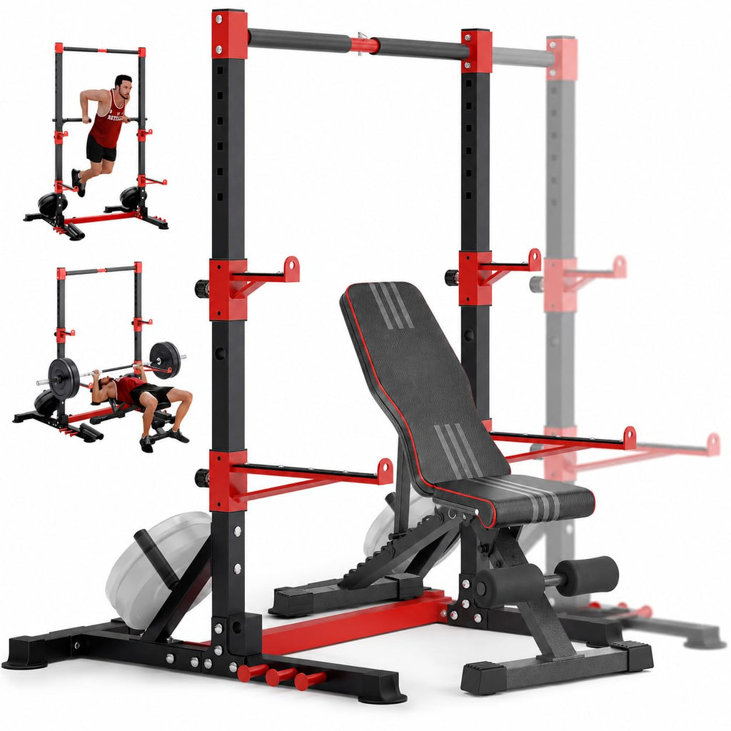 Multi-Function Smith Machine Power Cage Dual Pulley Home Gym Rack