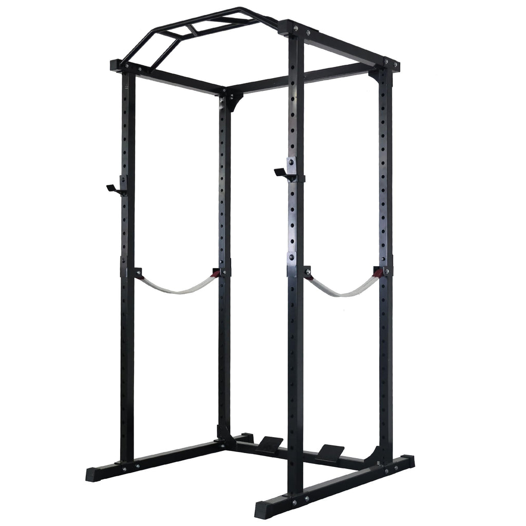 Multi-Spec Power Cage Squat Rack with J-Hooks Safety Straps Accessories