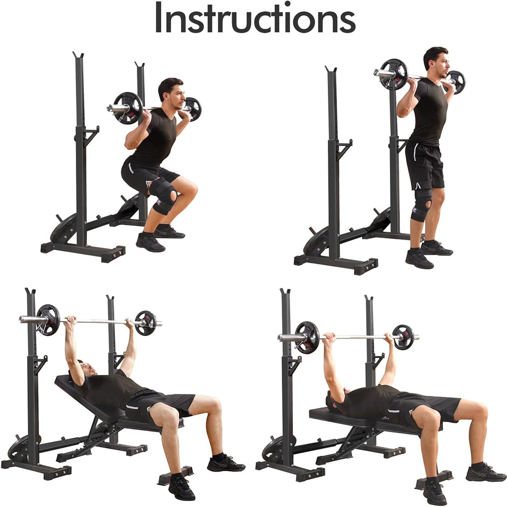 Adjustable 600LBS Multi-Function Squat Rack for Home Gym Lifting