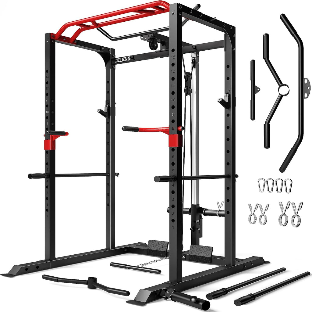 2000LB Multi-Function Power Cage LAT Pulldown Home Gym Rack