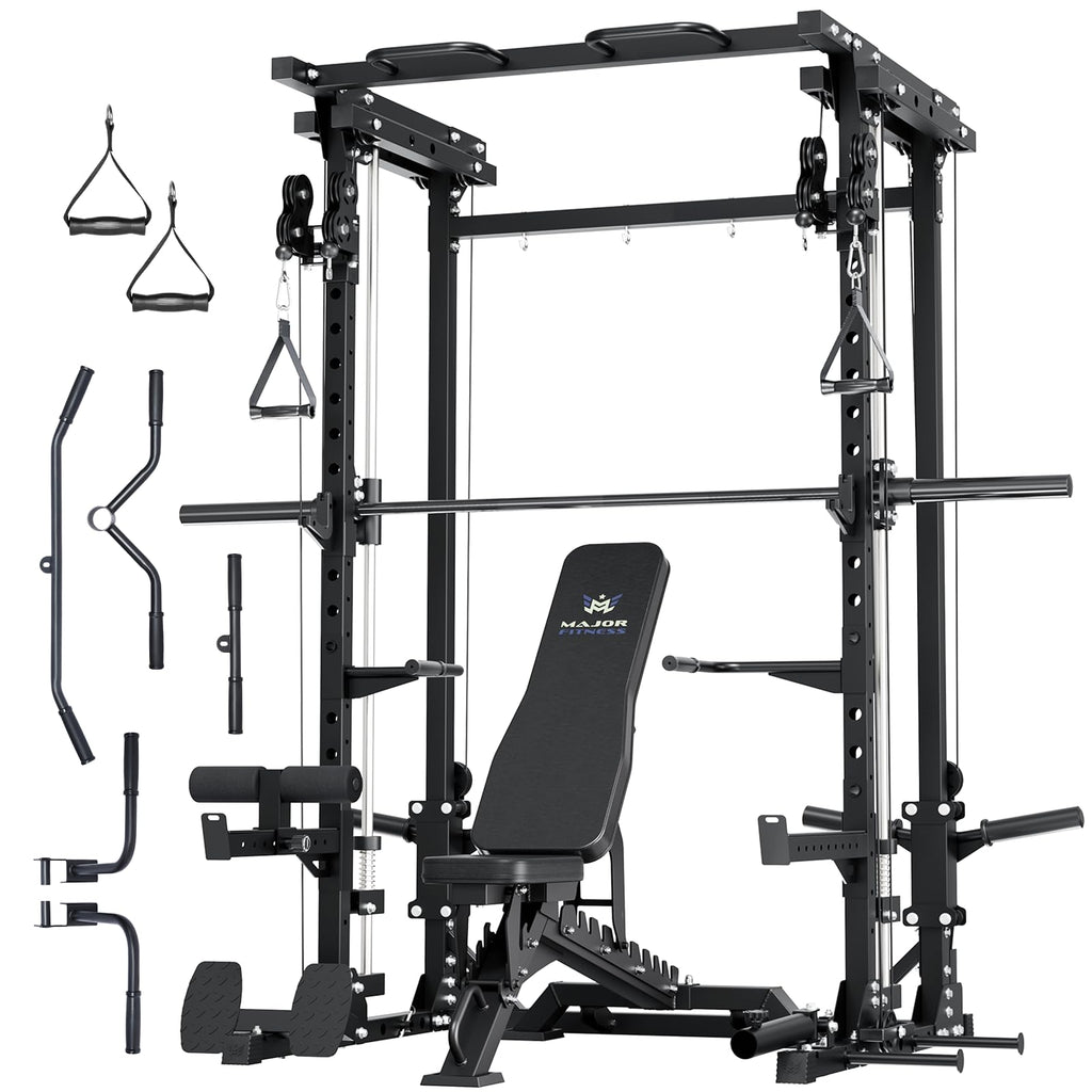 2500LBS All-in-One Smith Machine Dual Pulley Gym Rack