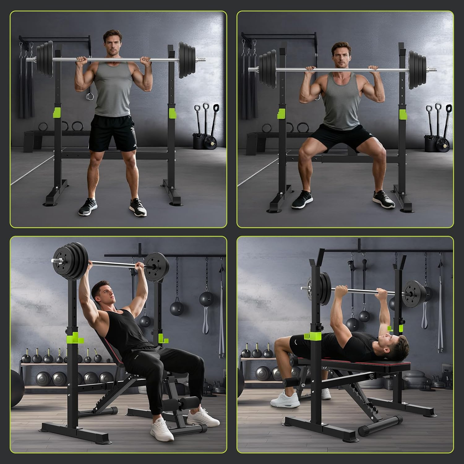 Adjustable Folding 660LBS Workout Bench Full Body Home Gym Equipment
