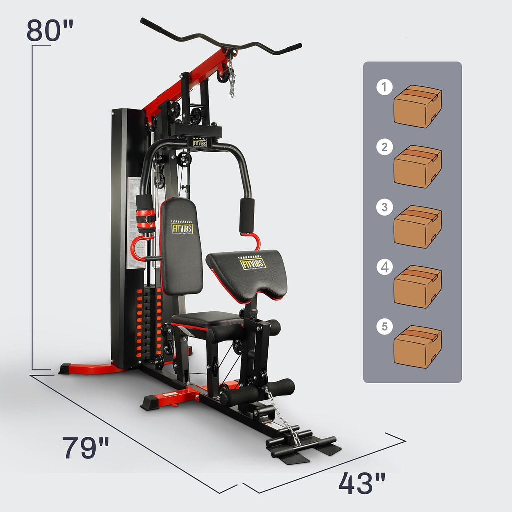 All-in-One Weight Machine Pulley System Full Body Home Gym Station