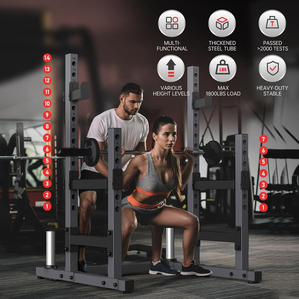 Heavy Duty 1800LBS Multifunctional Squat Power Rack Home Gym