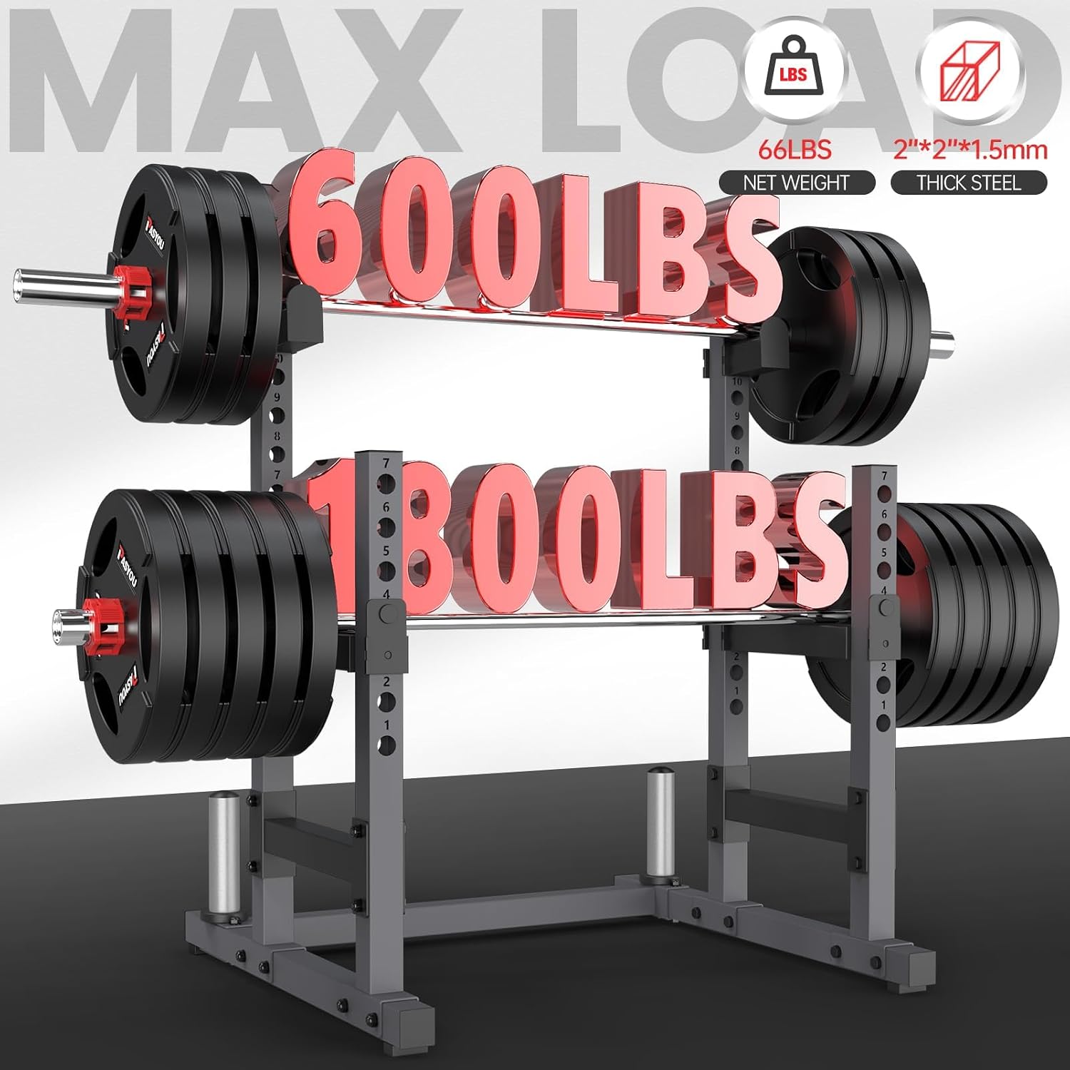 Heavy Duty 1800LBS Multifunctional Squat Power Rack Home Gym