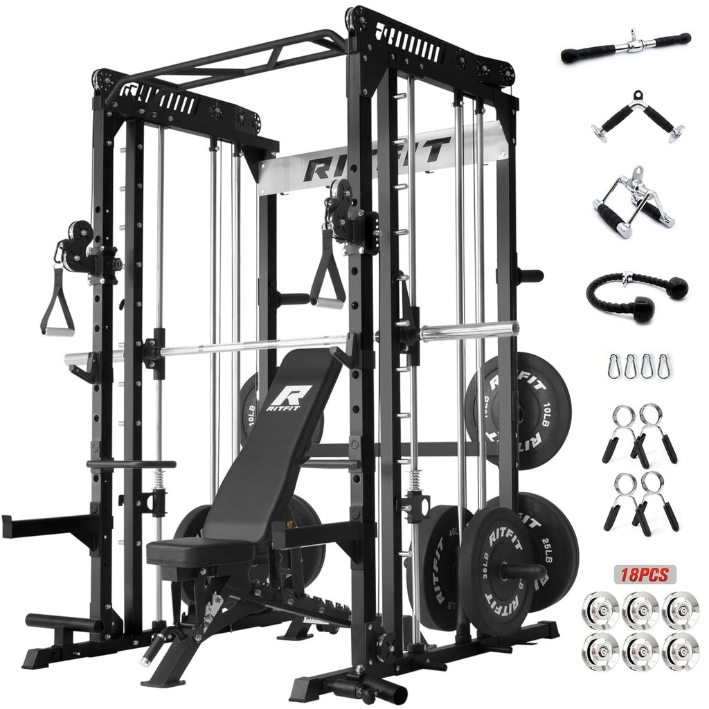 Multi-Function Smith Machine Cable Crossover Home Power Cage