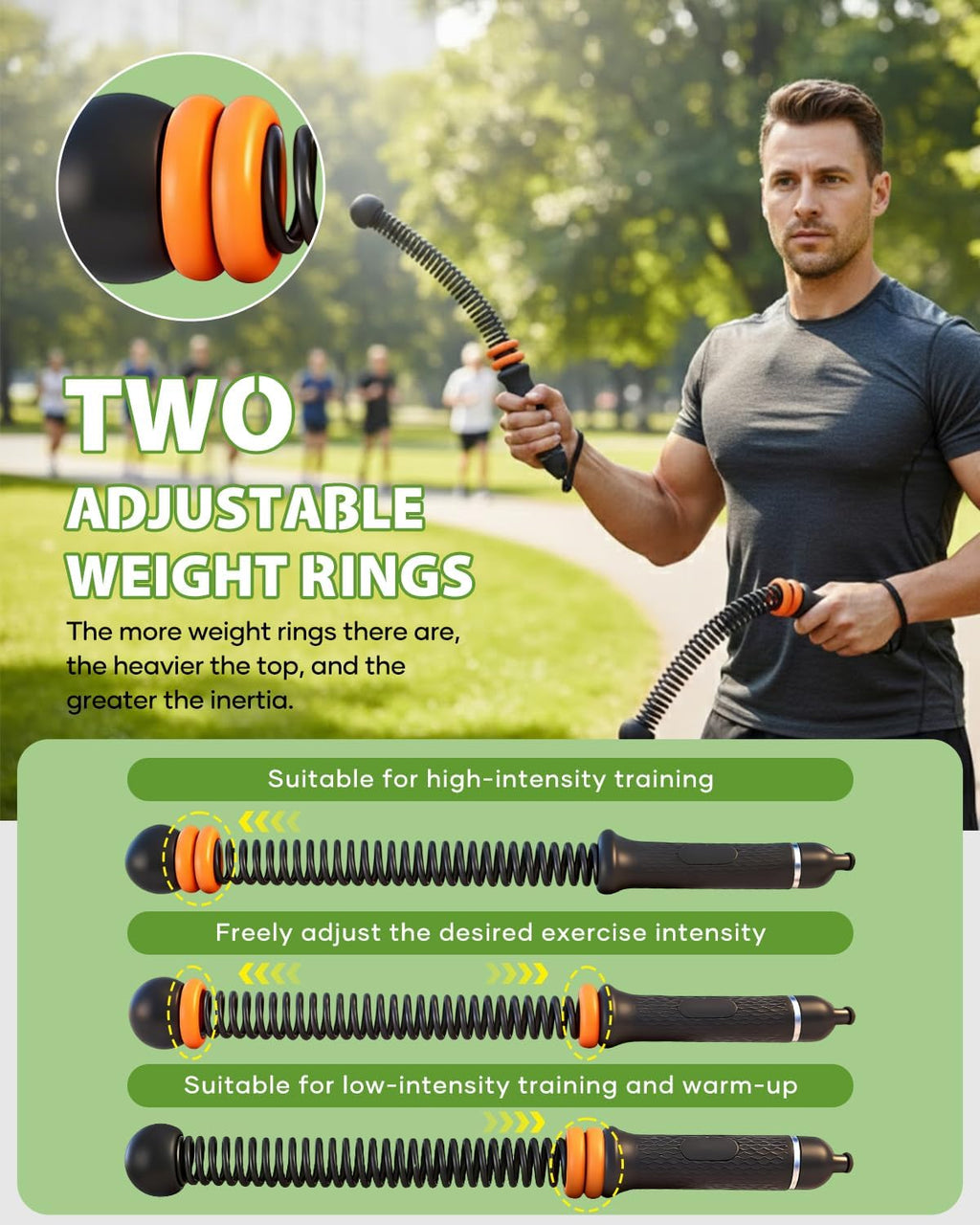 Adjustable Cordless Ropeless Battle Rope Home Fitness Gear