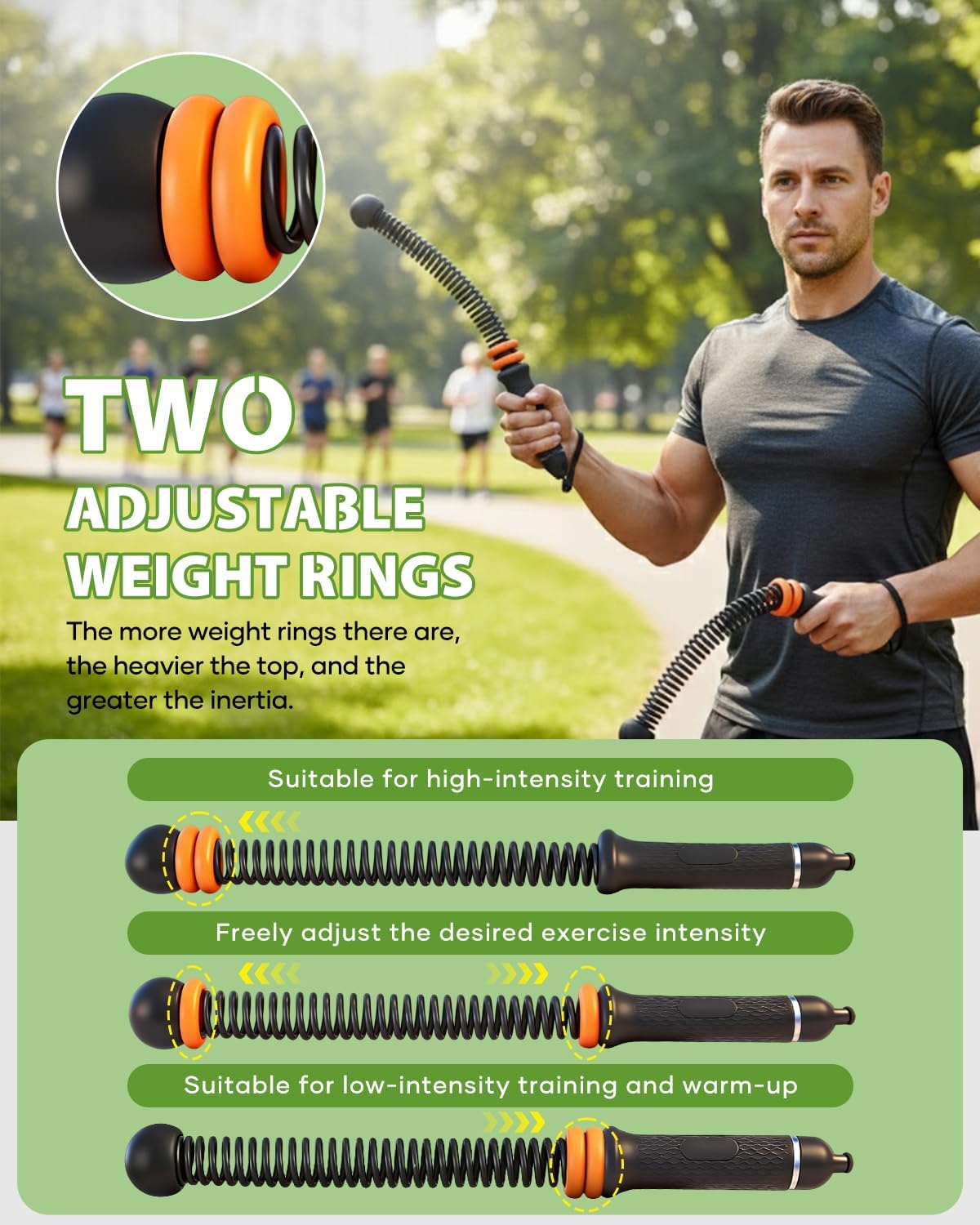 Adjustable Cordless Ropeless Battle Rope Home Fitness Gear
