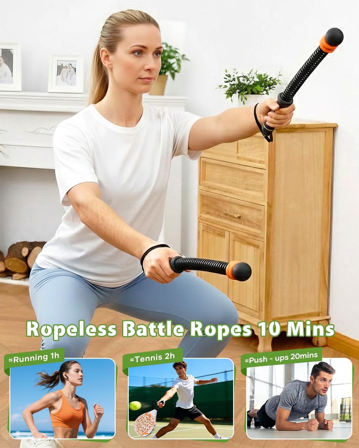 Adjustable Cordless Ropeless Battle Rope Home Fitness Gear