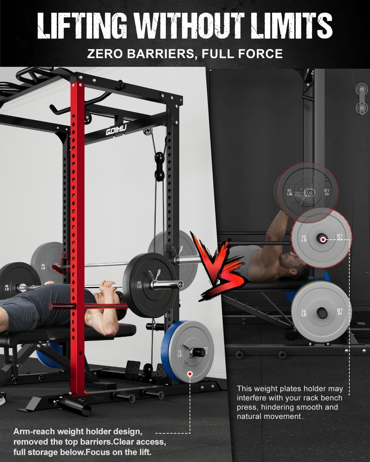 2000LBS Multi-Function Power Cage with LAT Pulldown Attachments