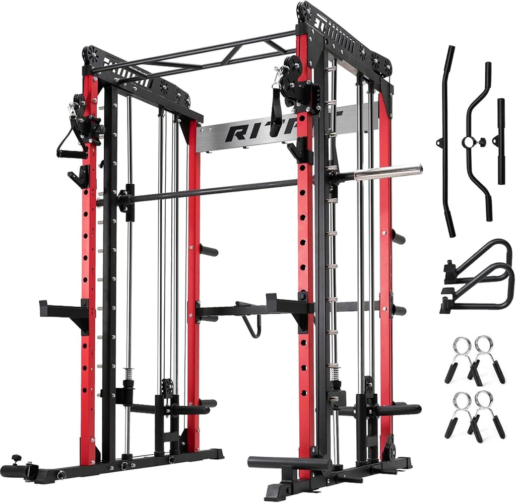 Multi-Function Smith Machine Cable Crossover Home Power Cage