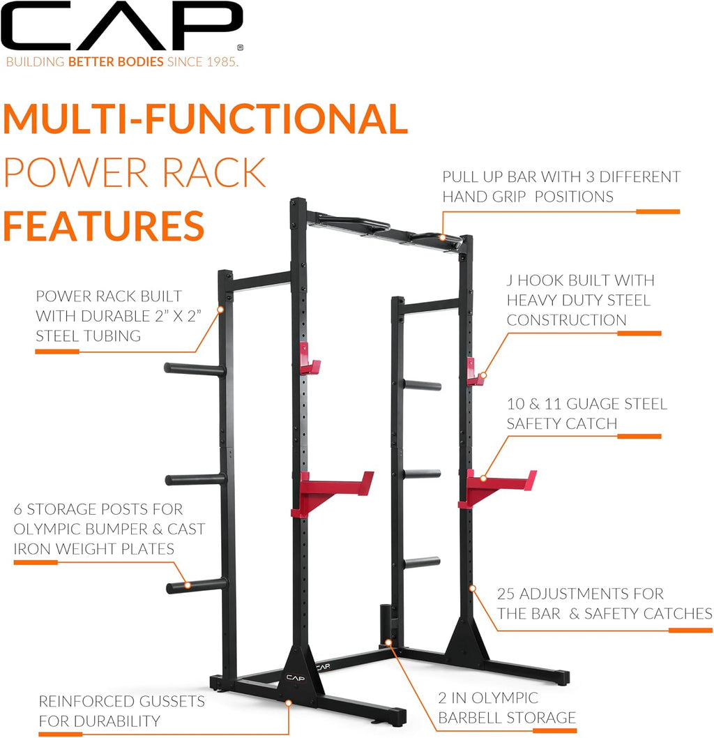 Power Rack with Pull Up Bar Attachments Multiple Colors