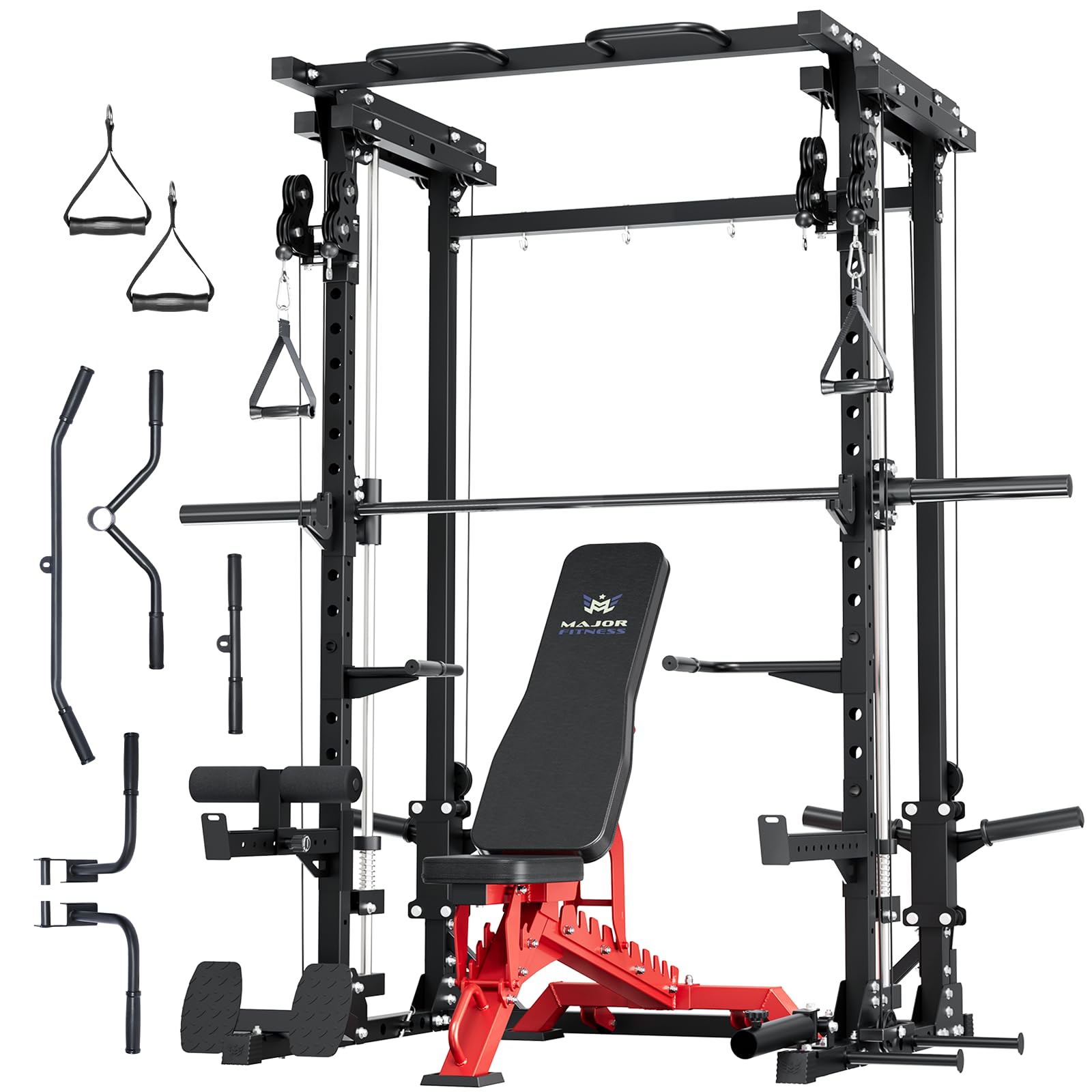 2500LBS All-in-One Smith Machine Dual Pulley Gym Rack