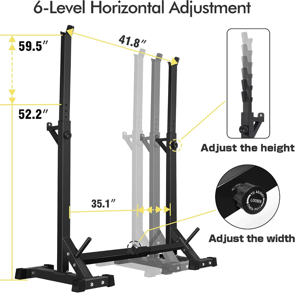 Adjustable 600LBS Multi-Function Squat Rack for Home Gym Lifting