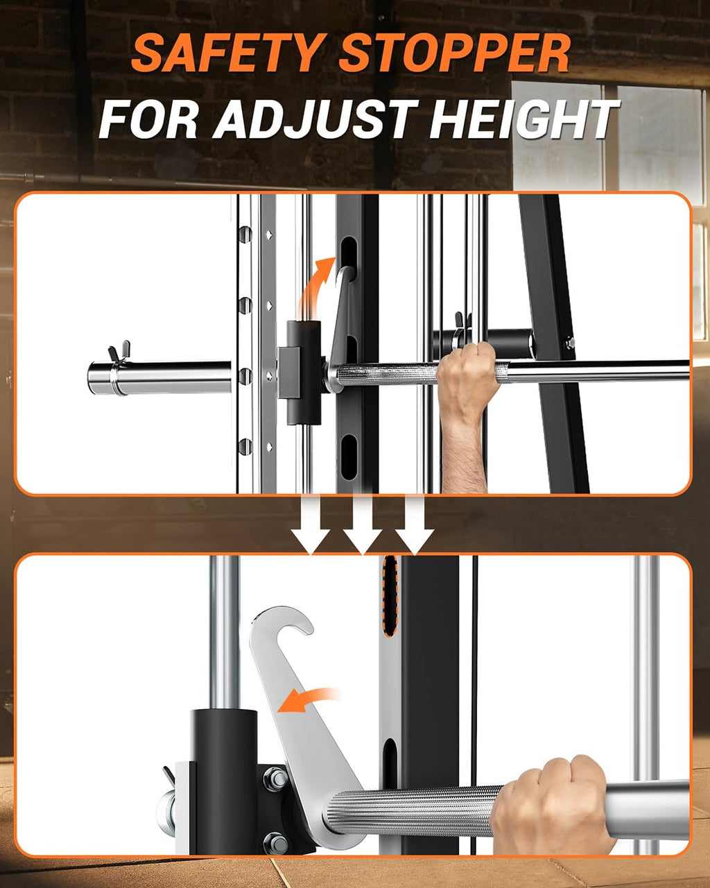 2200LBS All-in-One Smith Machine LAT Pulldown Gym Rack