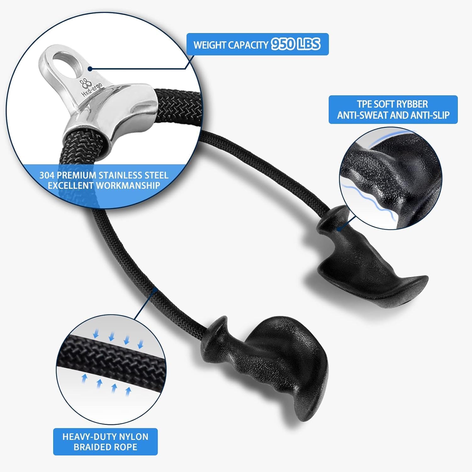 Ergonomic Tricep Rope Cable Machine Gym Attachment