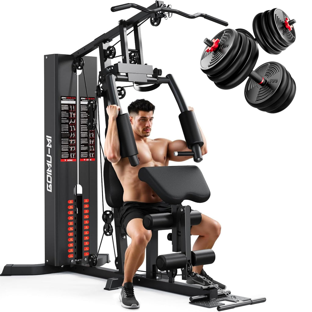 Multifunctional Home Gym Station 140LBS Weight Stack Full Body Training