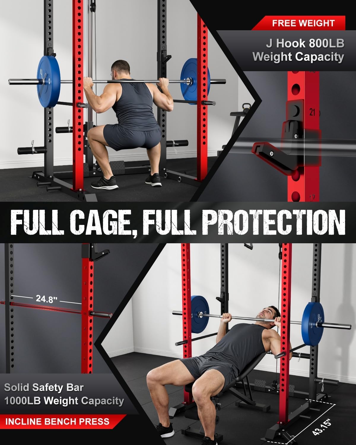 2000LBS Multi-Function Power Cage with LAT Pulldown Attachments