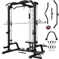2000LBS Multi-Function Smith Machine LAT Pulldown Squat Rack