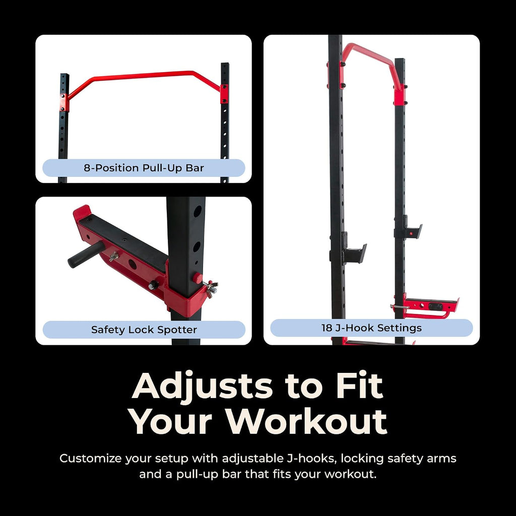 Multifunctional Home Gym Equipment with Squat Rack & Adjustable Bench