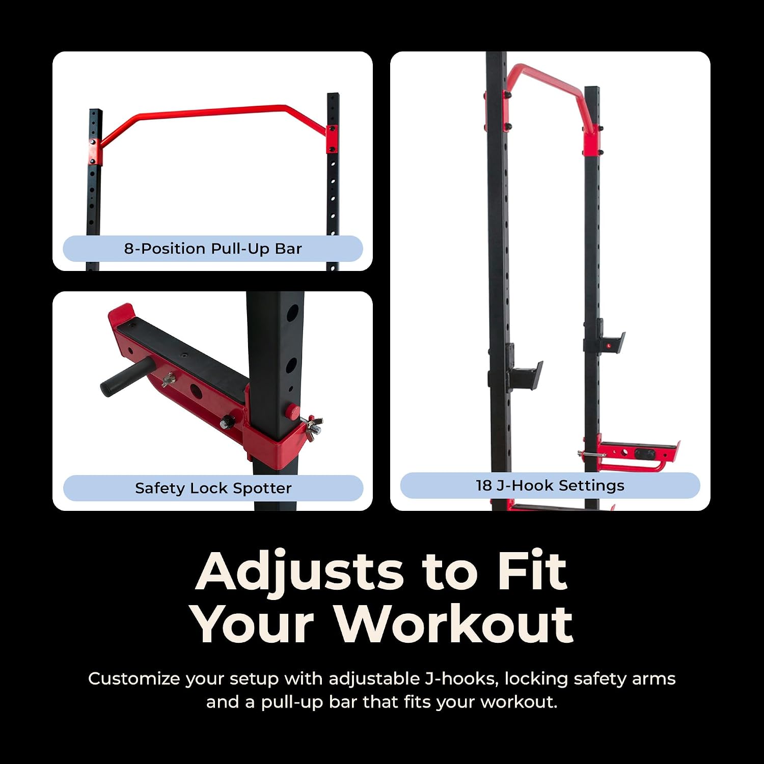 Multifunctional Home Gym Equipment with Squat Rack & Adjustable Bench