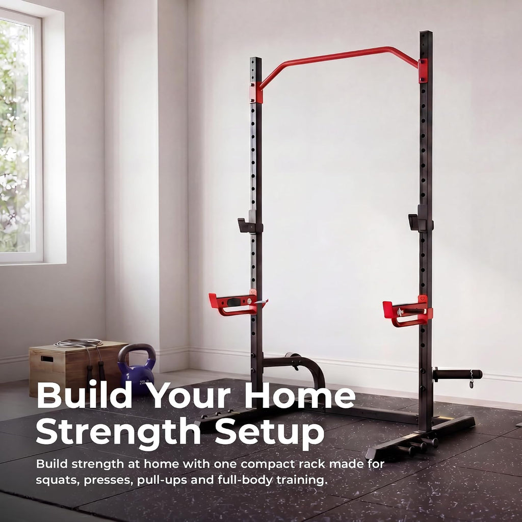 Multifunctional Home Gym Equipment with Squat Rack & Adjustable Bench