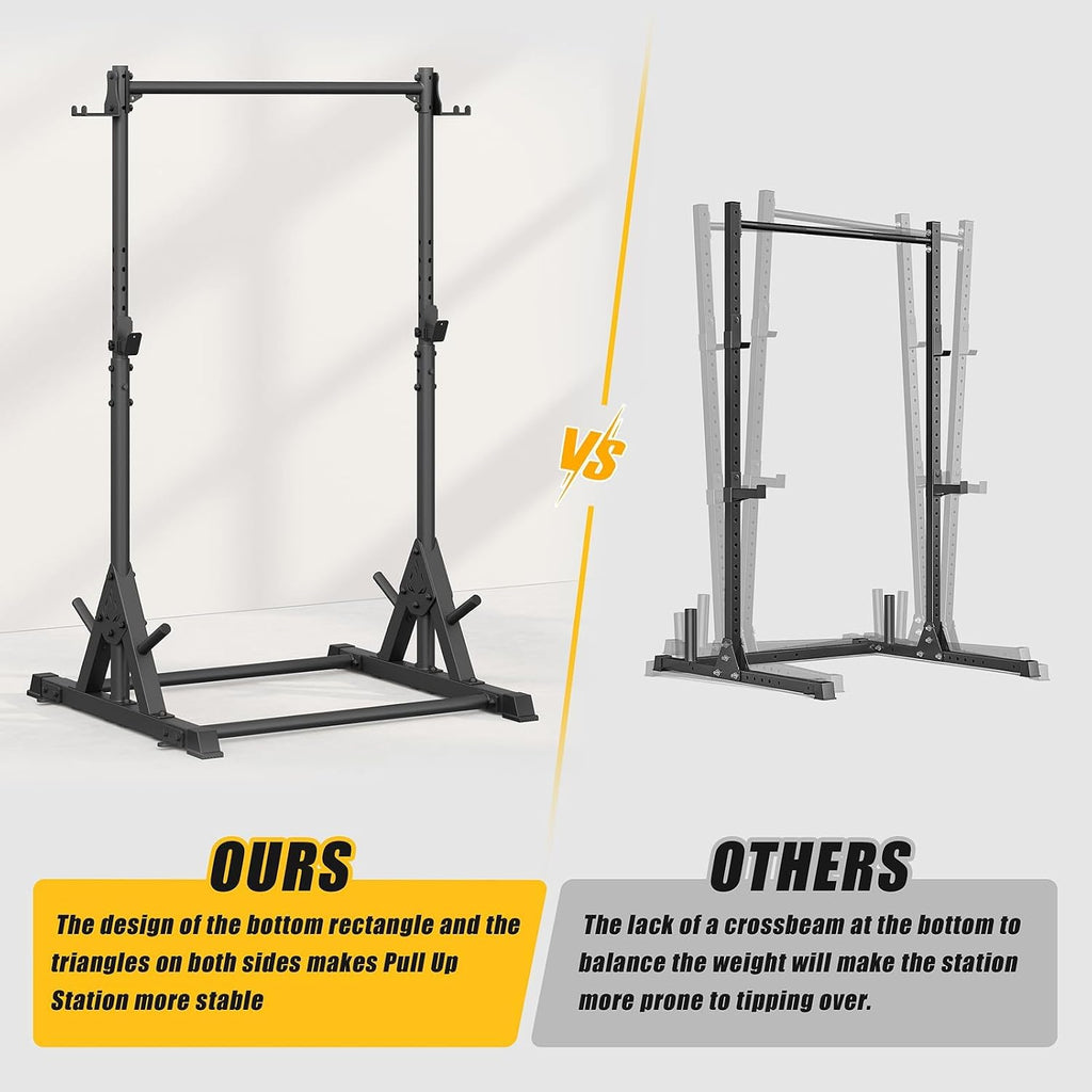 Heavy Duty 600LBS Squat Rack with Pull Up Bar Home Gym