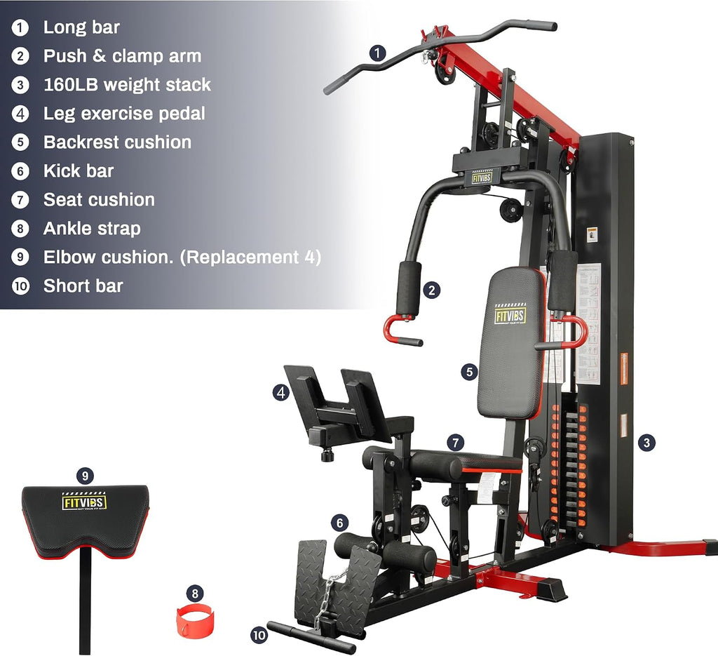 All-in-One Weight Machine Pulley System Full Body Home Gym Station