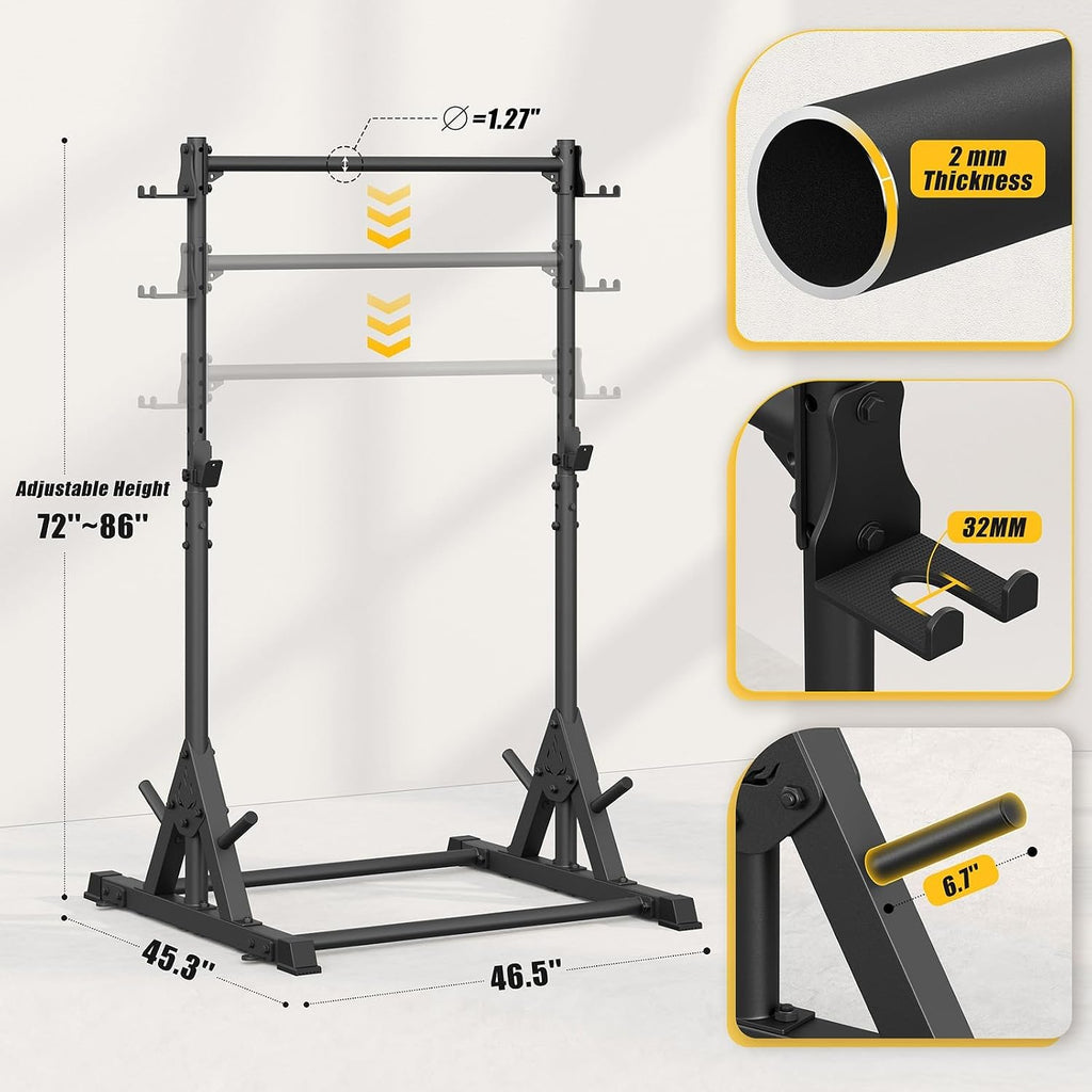 Heavy Duty 600LBS Squat Rack with Pull Up Bar Home Gym
