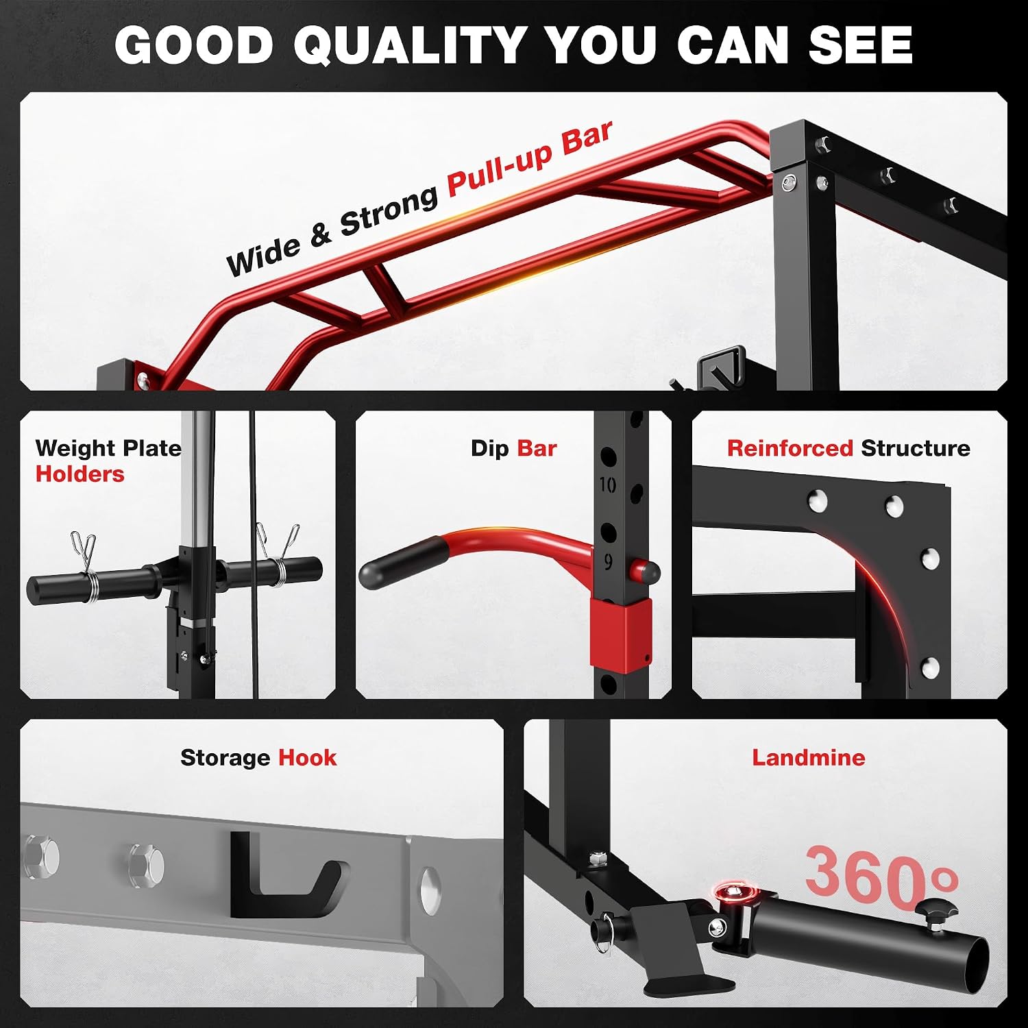 2000LB Multi-Function Power Cage LAT Pulldown Home Gym Rack