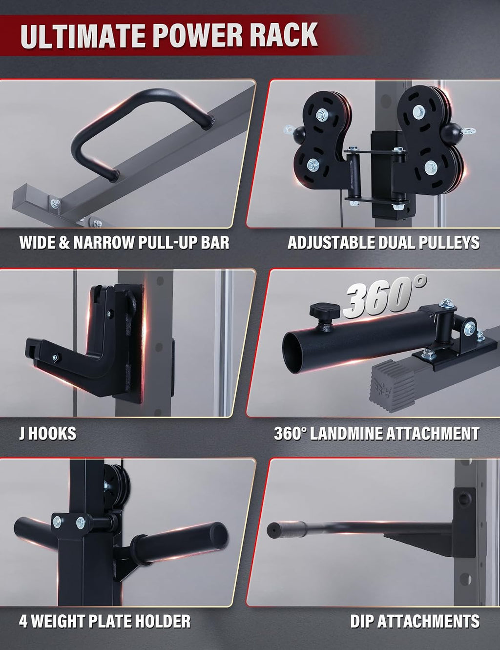 2500LBS All-in-One Smith Machine Dual Pulley Gym Rack