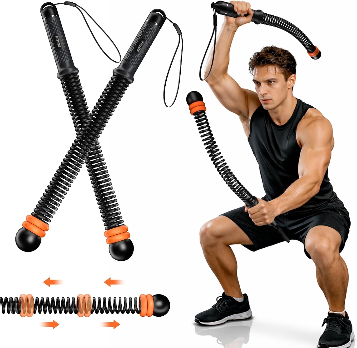 Adjustable Resistance Cordless Battle Rope Home Training Gear