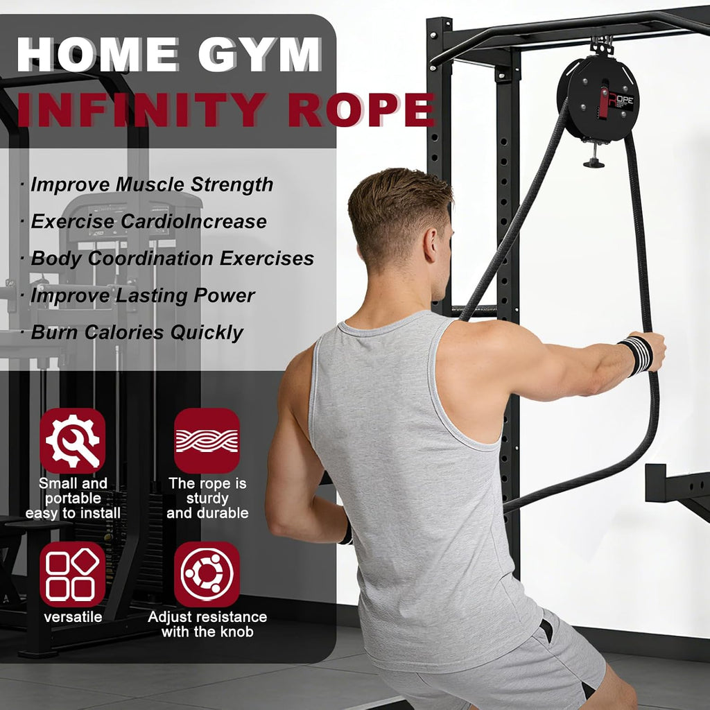 Portable Endless Rope Trainer Full Body Home Fitness Gear