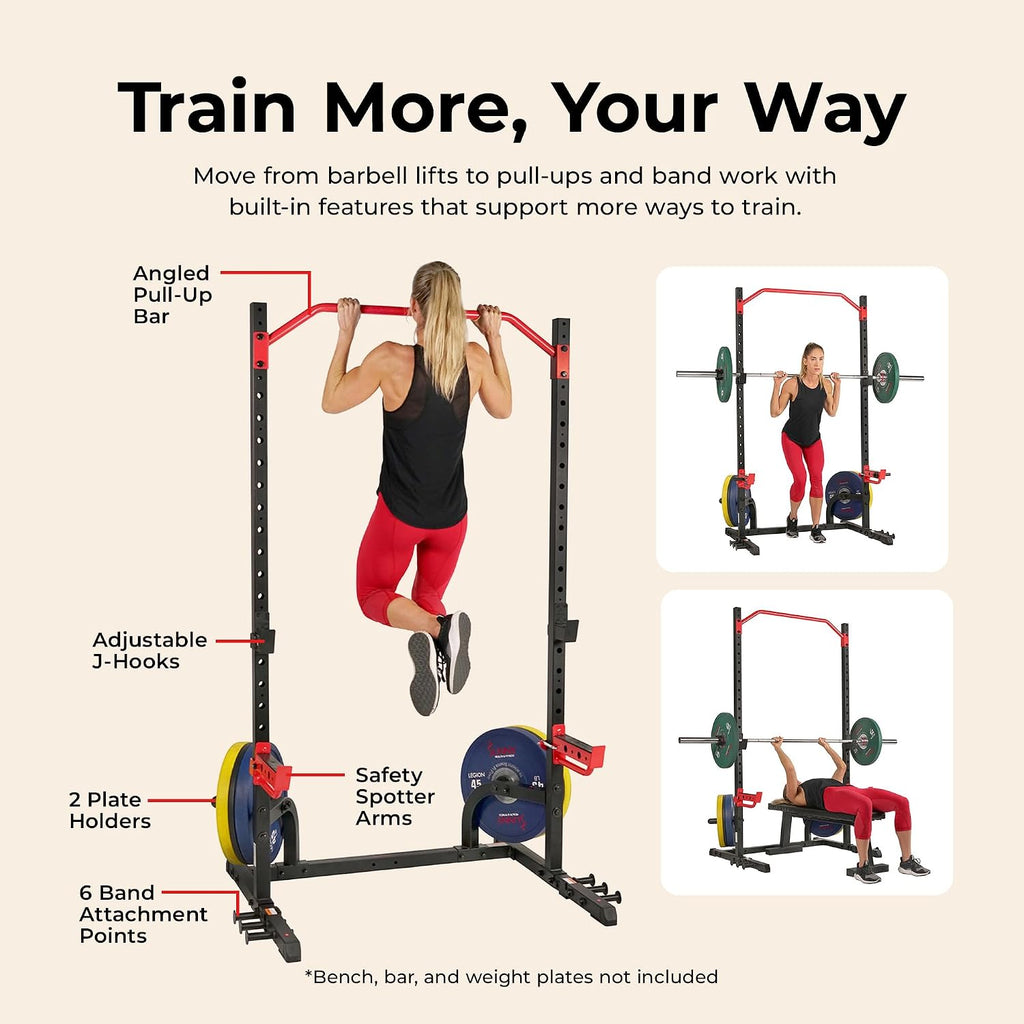 Multifunctional Home Gym Equipment with Squat Rack & Adjustable Bench