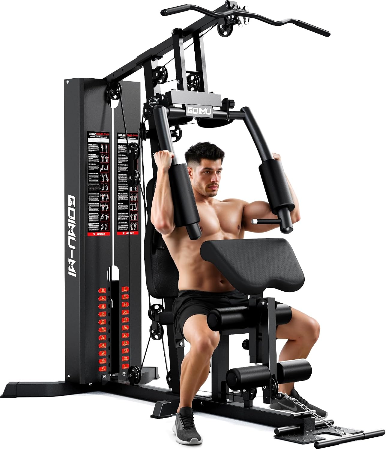 Multifunctional Home Gym Station 140LBS Weight Stack Full Body Training