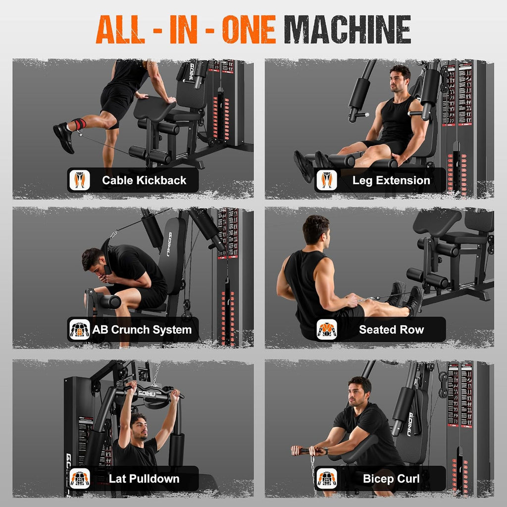Multifunctional Home Gym Station 140LBS Weight Stack Full Body Training