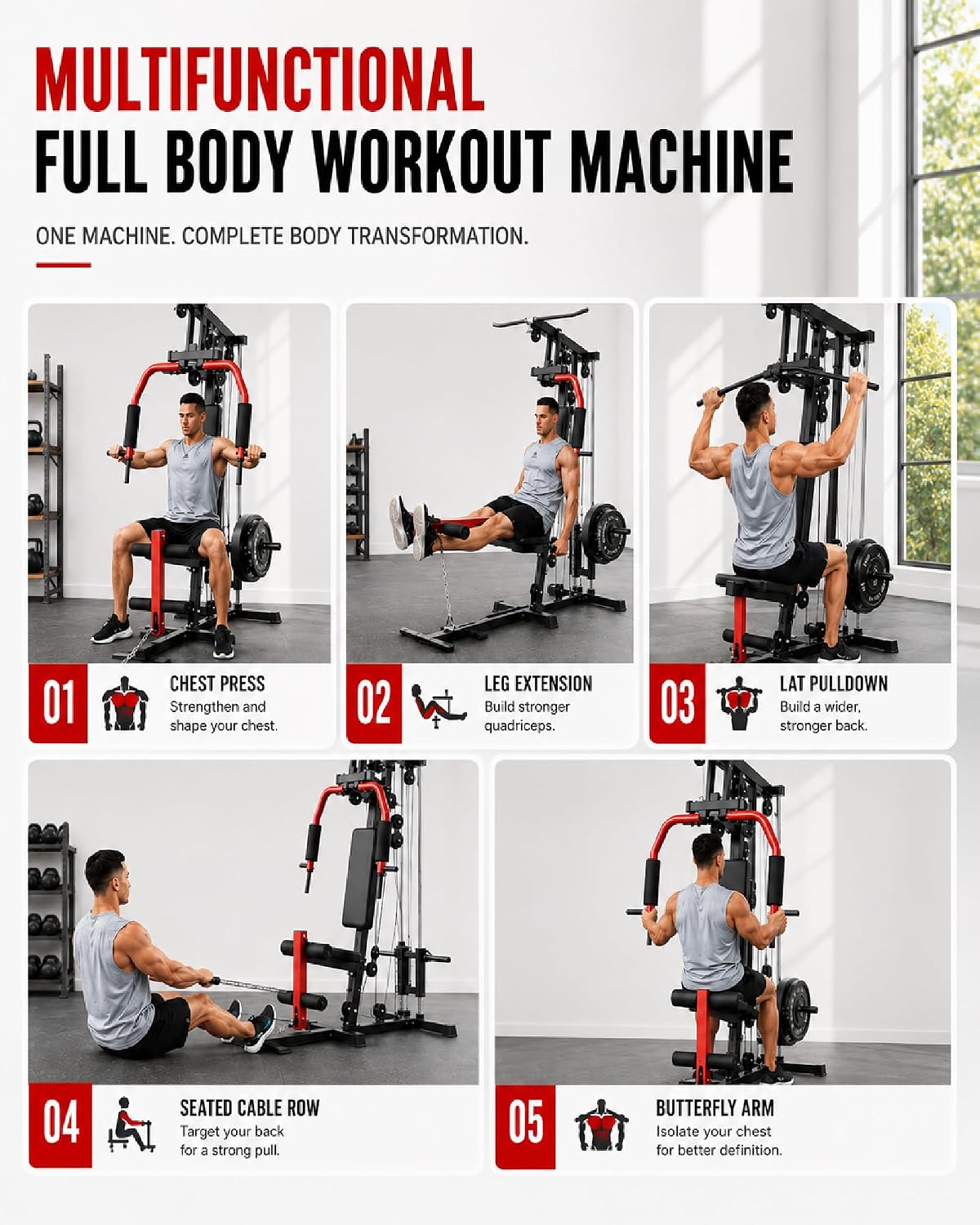 All-in-One Home Gym Power Tower Pull Up Dip Station Bench