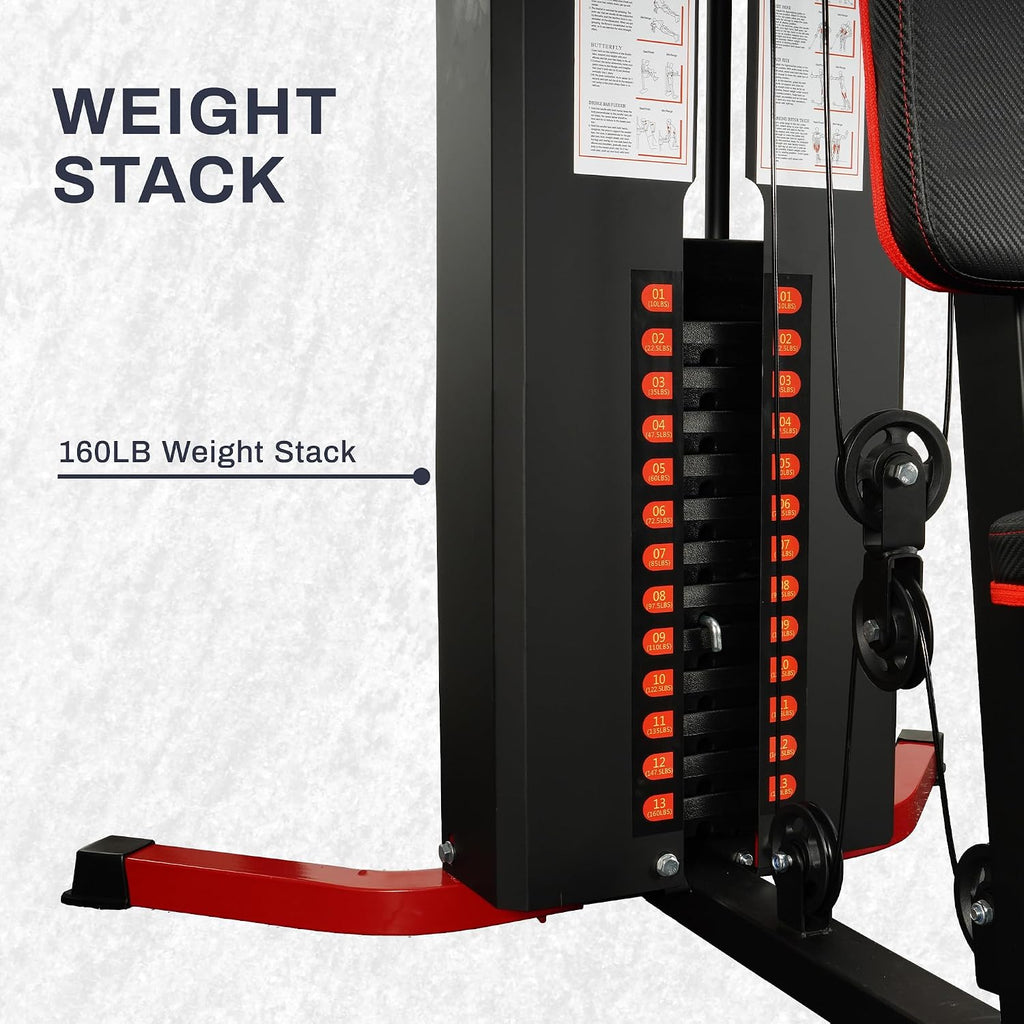 All-in-One Weight Machine Pulley System Full Body Home Gym Station