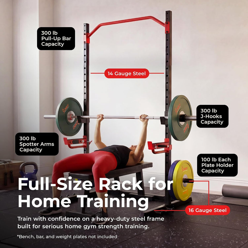 Multifunctional Home Gym Equipment with Squat Rack & Adjustable Bench