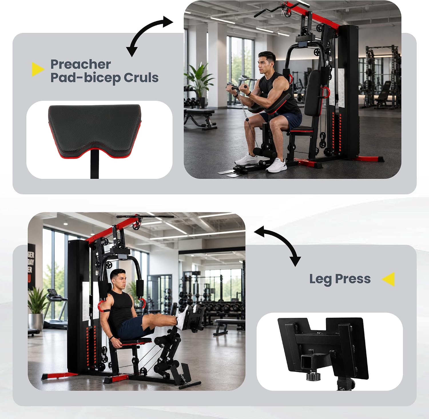 160LB All-in-One Gym Machine Pulley Leg Press Full Body Training
