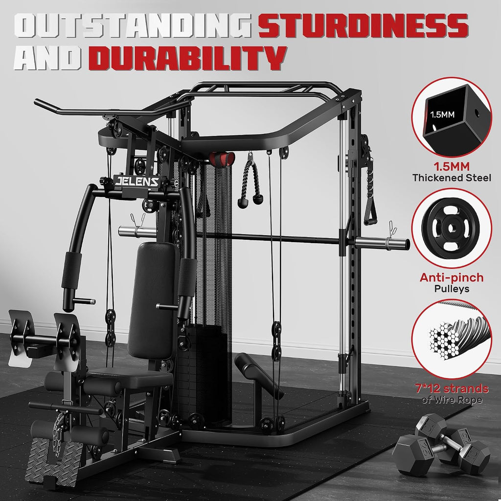 150LB Smith Machine All-in-One Home Gym Strength Station